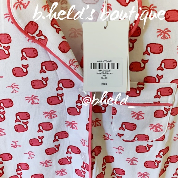 Roller Rabbit Moby The Whale Polo Pajamas in Pink Size X-Small XS Brand New NWT - Picture 5 of 16